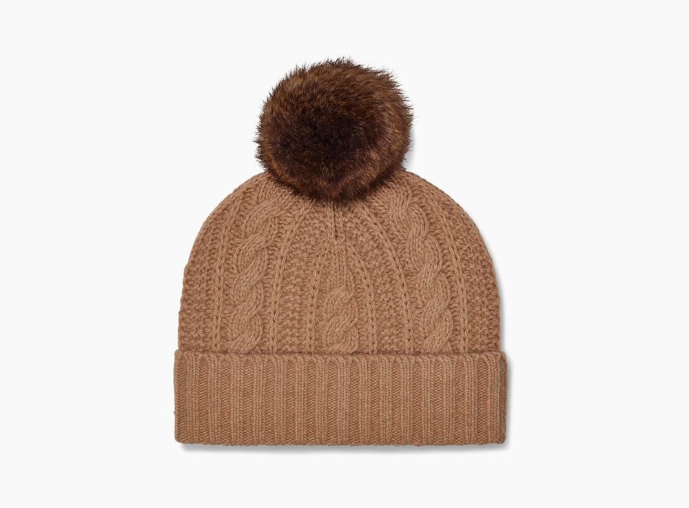 Ugg Beanies Canada - Ugg Women's Kory Cable Knit Pom Khaki